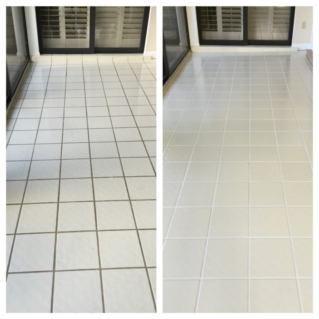 Before And after tile and grout cleaning