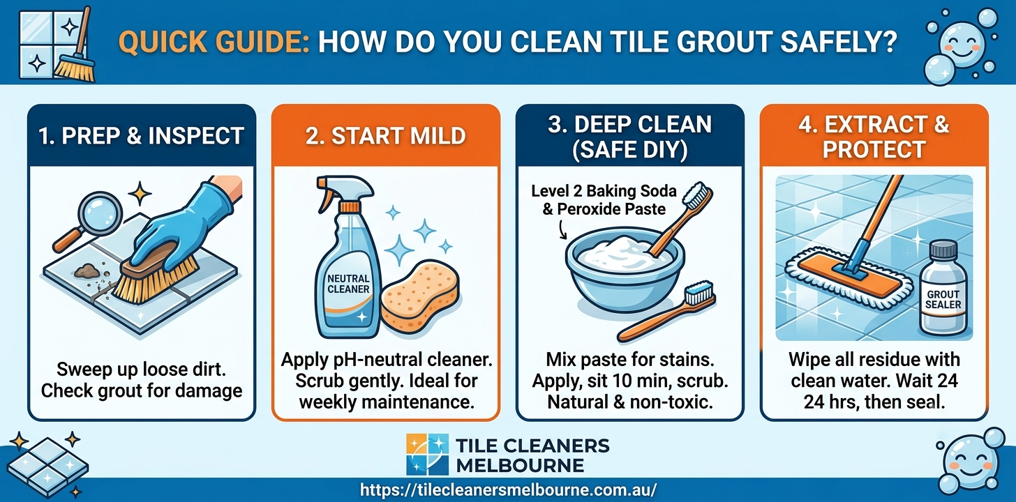 quick guide for how to clean tile grout