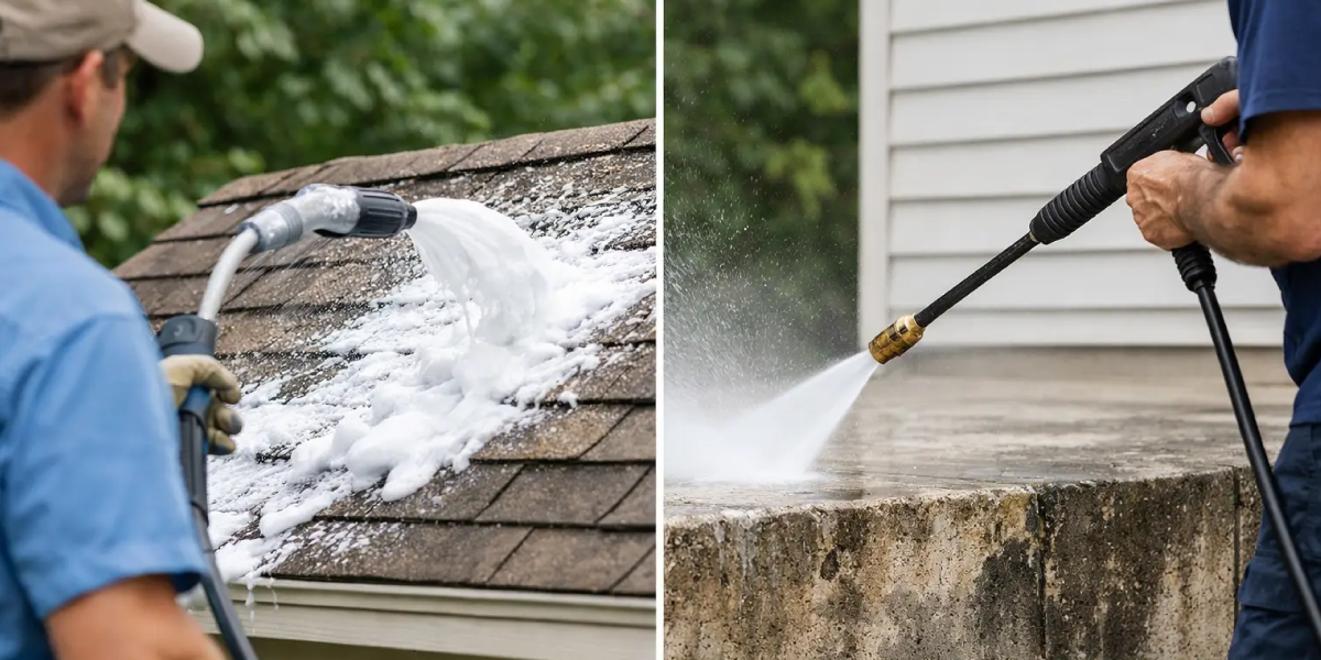 What is Soft Washing vs Pressure Washing